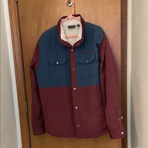 Marmot Men's Sherpa Lined Jacket - Burgundy and Navy, size large